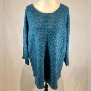 Croft and Barrow speckled blue weave knit sweater size 2X